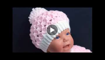 CROCHET BABY HAT 3-6M, MARSHMALLOW CROCHET STITCH, HOW TO CROCHET BABY HATS up to 12M