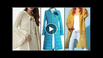 Gorgeous and Trendy crochet handknit long cluster jacket pattern designs for woman