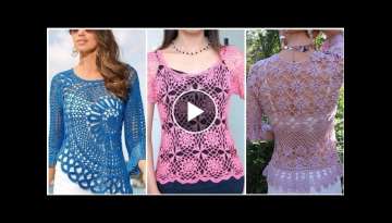 Stylish vintage crochet dress design /women fashion daily lace top blouse dress vest top design