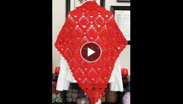 Crochet: Chal en V con Pinas Crochet: Chal en V con Pinas