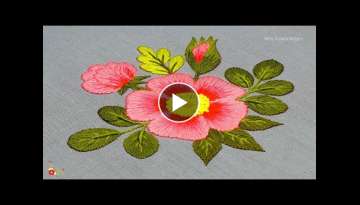Lovely Flower Embroidery, Satin Stitch tutorial for Beginners, Satin Stitch Tutorial