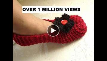 Knitted slippers for beginners, free knitting video for unisex slippers for men or women. - YouTu...