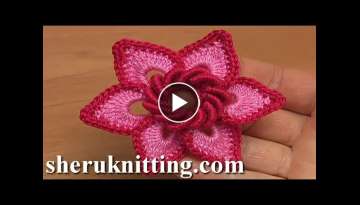 Irish Crochet Double Layered Flower Tutorial 19