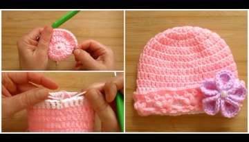 Crochet Baby Hat With Flower