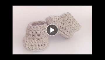 Patucos de ganchillo basicos, faciles y rapidos. Easy crochet baby booties. Tutorial paso a paso.