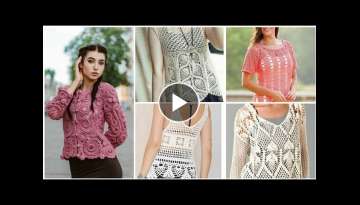 The most stylish & creative crochet cutout circle lace pattern top blouse for girls/Boho fashion