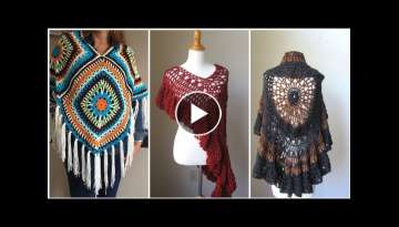 The most beautiful fancy crochet knitting fashion ideas for ladies of poncho patterns