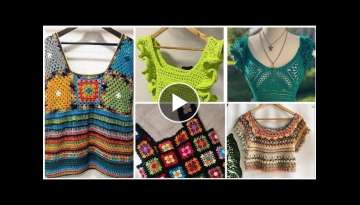 stylish and beautiful crochet luxury blouse design/ crop top Designe