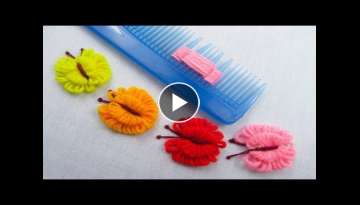 Hand Embroidery Amazing Trick, Easy Butterfly Embroidery Trick, Easy Sewing Hack Hand Embroidery Amazing Trick, Easy Butterfly Embroidery Trick, Easy Sewing Hack