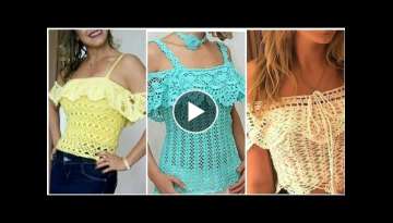 Trendy designer fancy crochet knitted pineapple leaves pattern drop shoulder top blouse/boho fash...