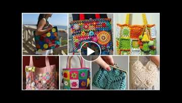 Latest&Stylish colorful granny sequare pattern handbag /Tote bag/Women fashion shoulder bag desi...