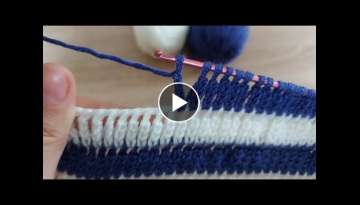 Very Easy Tunisian Crochet - Tunus işi çok çok çok kolay örgü modeli