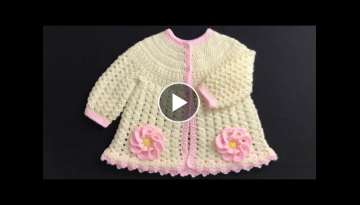 Crochet Baby Jacket, Crochet Cardigan, Crochet Coat for girls 0-12M, EASY CROCHET, Crochet for Ba...