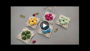 crochet 3d embossed clover motif model