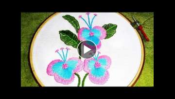 Hand Embroidery Flower Design with Long and Short Stitch | Hand Embroidery Design