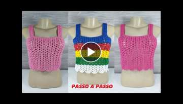 Regatinha Crochet Crop Top - Step by Step