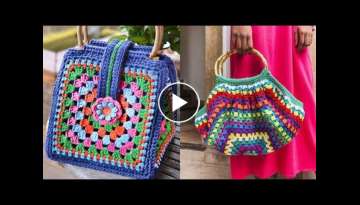 latest and stylish hand knitting crochet hand bags/Amazing crochet bags