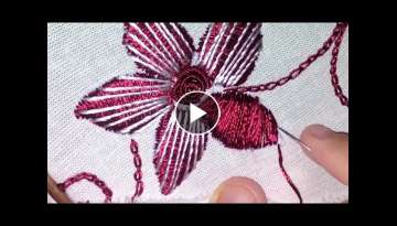 Bordado de rosa Martiz sublime - hand embroidery