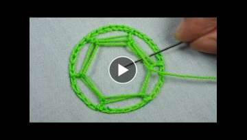 New hand embroidery amazing circle design | easy sewing idea needle work