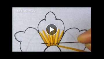 Hand Embroidery Most Beautiful Flower Embroidery Design Needlepoint Art Easy Embroidery For Tutor...