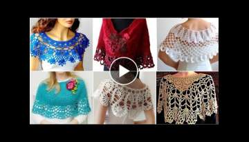 Impressive Stylish Crochet Caplet Shawl Scarf Designs Ideas //Bridal Wear Caplet Shawl