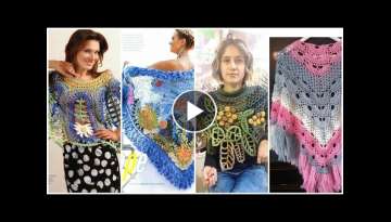 Trendy stylish granny square pattern shawls design,bridal caplet scarf design for ladies