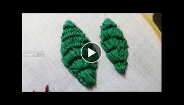 Embroidery Leaves Stitching Process 