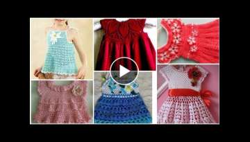 Latest designer crochet knitted lace flower pattern Toddler baby dress/crochet baby frocks design