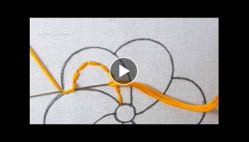 Modern Hand Embroidery Ideas How To Stitch Lazy Daisy Stitch Beautiful Flower Design With Easy Tu...