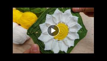 How to TUNİSİAN a daisy square knitting