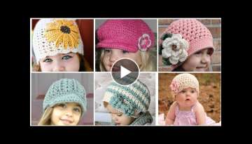 Very stylish designer crochet baby girl caps abd hat design /hand made kids caps design