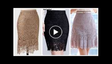 Women Elegant And Stylish Lace Midi Skirts And Lace Pencil Skirts Ideas