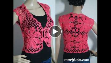 How to crochet coral flower bolero jacket shrug pattern by marifu6a
