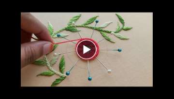 Hand embroidery with pins - very easy flower design with pins