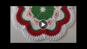 How to Crochet Christmas Placemat - Easy Crochet Placemats For Beginners - Crochet Round Placemat