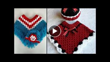 Very stylish crocheted hand made baby cap shawls designs ideas