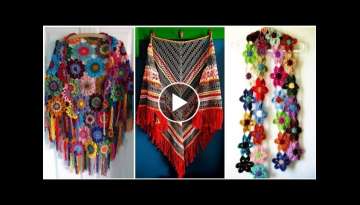 Stylish And Gorgeous Crochet Kintted Handmade Partten Shawls And Scarf Design Ideas 2021-2022
