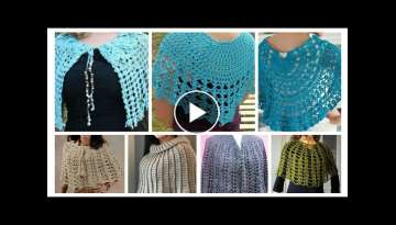 Top Stylish Designer Fancy Cotton Cape Shawls Design/Boho Crochet Knittings Woolen Poncho for gir...
