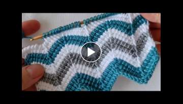 Very nice Tunisian work zigzag knitting pattern