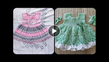 Latest Gorgeous And Trendy Crochet Colorful Handmade Baby Frocks Design
