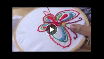 Hand Embroidery Butterfly Stitching 