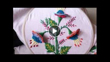 hand embroidery. hand embroidery designs. 3d flower.