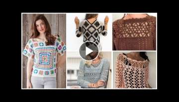 Latest Stylish Trendi Fancy cotton yarn crochet blouse Model style top tunic dress ideas
