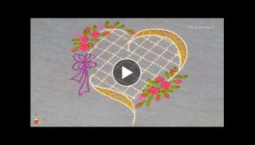 Heart embroidery design, How to embroider a heart, Love sign embroidery design