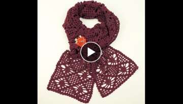Crochet: Bufanda delgada con Pinas