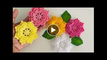 Quick and easy crochet flower for application(crochet flower)