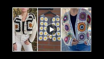 DEMANDING AND TRENDY NEWLY GRANNY SQUARE CROCHET SHRUGS IDEAS IMAGES VERY GRACEFUL COLLECTION