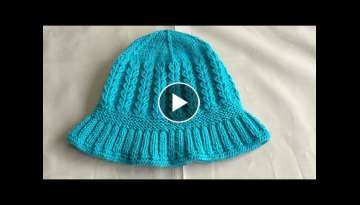 Hand knitted hat (Topi) cap tutorial for ages (4-5) years old