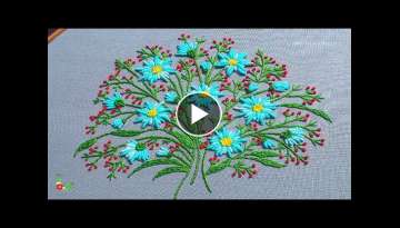 latest Hand Embroidery Flower Designs, Attractive Hand Embroidery Designs, Flower Tree Designs