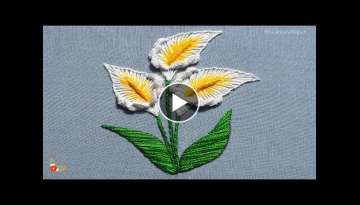 Very easy hand embroidery design, Very cute hand embroidery design, Very simple flower design